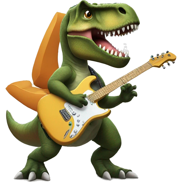 T rex playing guitar  emoji