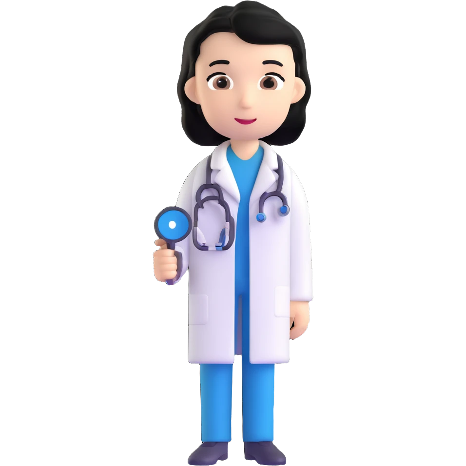 doctor with black hair emoji