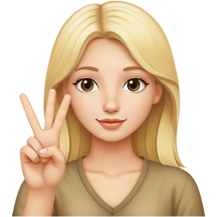 Girl making peace sign (blonde) emoji