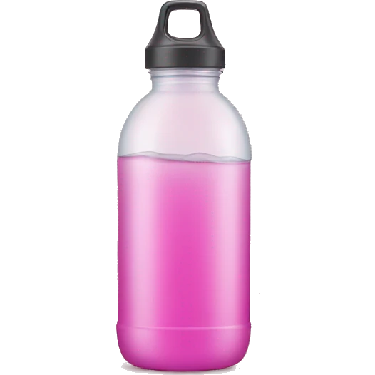 Water bottle, pink emoji