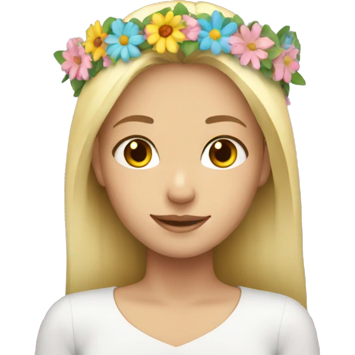 Blond girl with flower crown emoji
