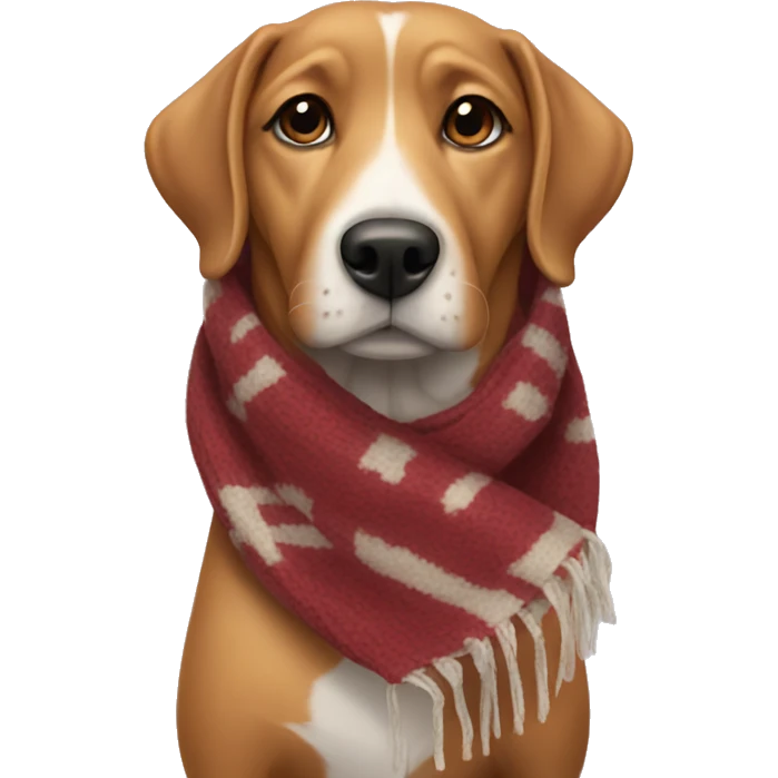dog wearing scarf emoji