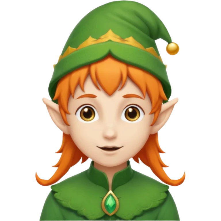 elf with orange hair and green hat emoji