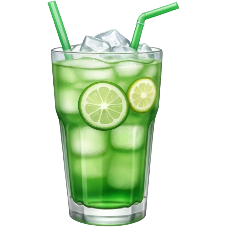 Japanese cream soda green on a glass with ice emoji