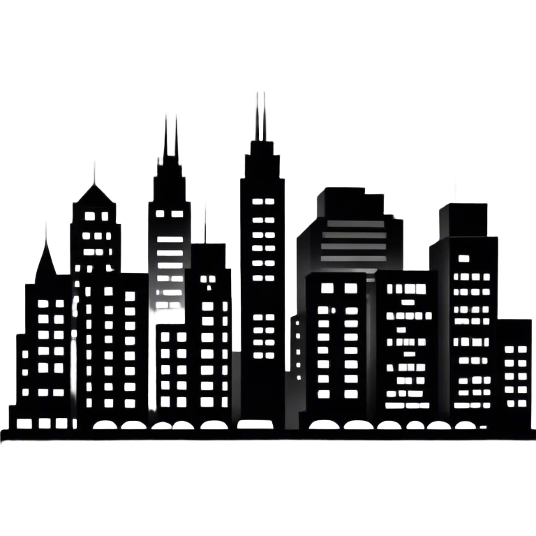 Draw me the silhouette of the buildings. emoji