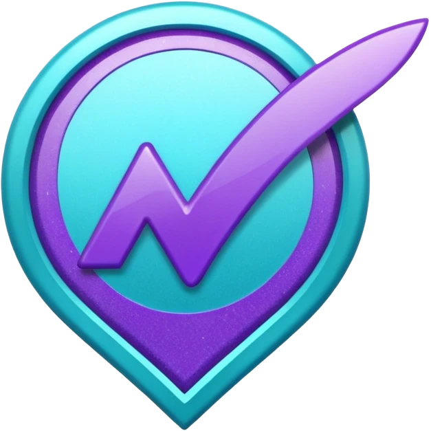 glitter purple and cian checkmark emoji