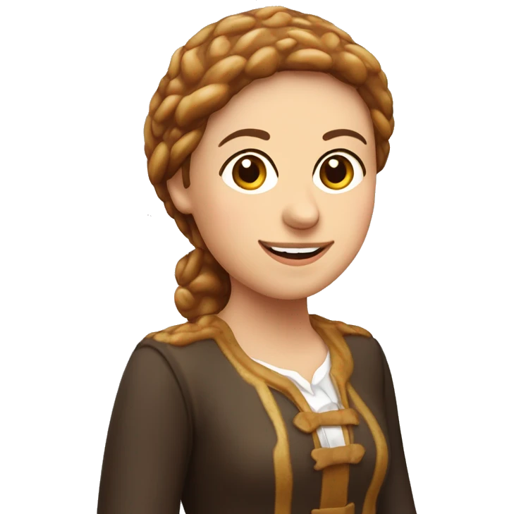 Lebkuchen, Frau, braune Haare, kuschelmütze, Lächeln  emoji