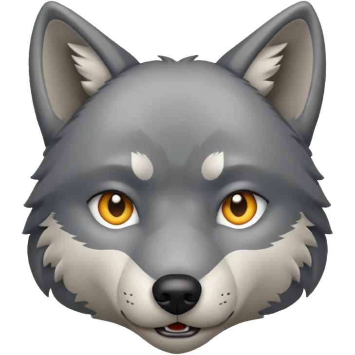 wolf, neutral expression emoji