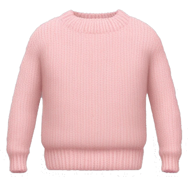 light pink knit sweater by itself without face emoji