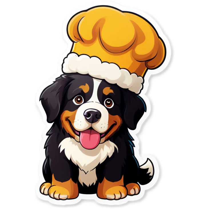 Bernese mountain dog with baking hat  emoji