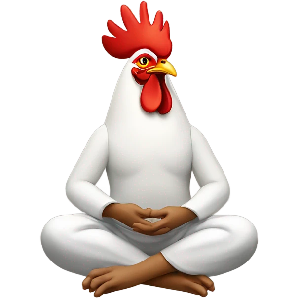 Meditating rooster emoji