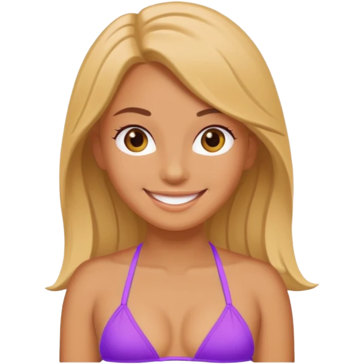 A flat toon girl in bikini emoji
