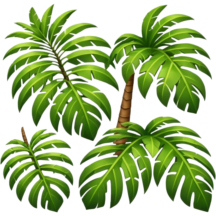 single Palm tree leaf variants for normal emoji emoji