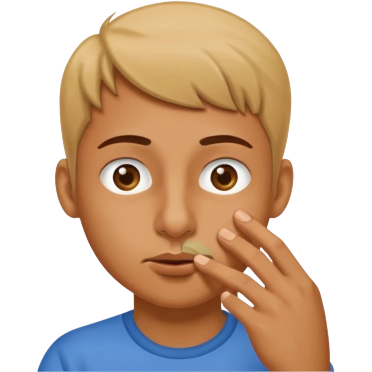 Thumb picking nose emoji