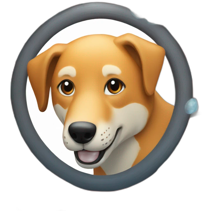 A dingo floating in an inner tube in a pool emoji
