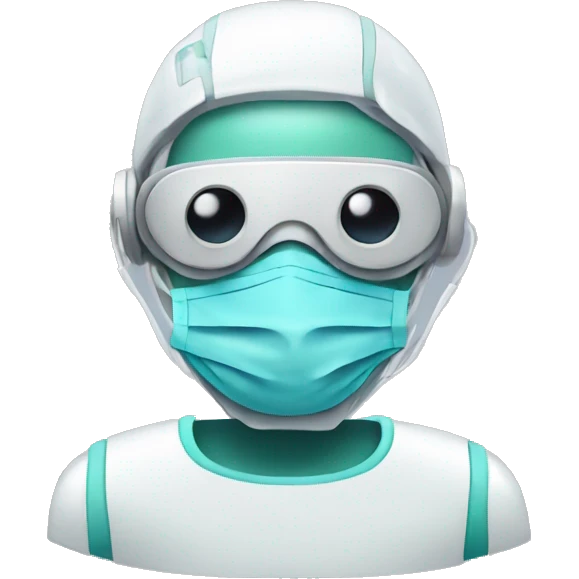 Robot with surgical mask emoji