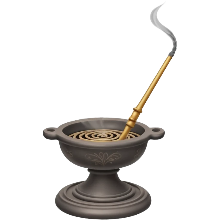 Burning incense on a traditional leaning holder  emoji