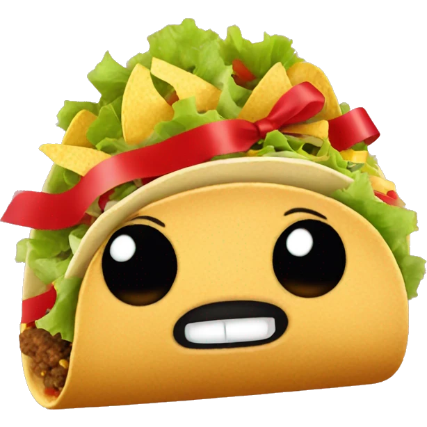 Taco with ribbon emoji