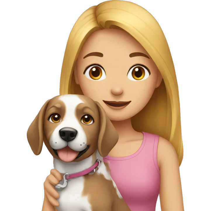Girl with her dog emoji