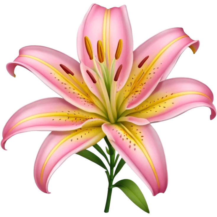 Pink yellow lily emoji