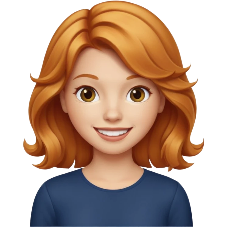 Strawberry blonde girl with a blow out  emoji