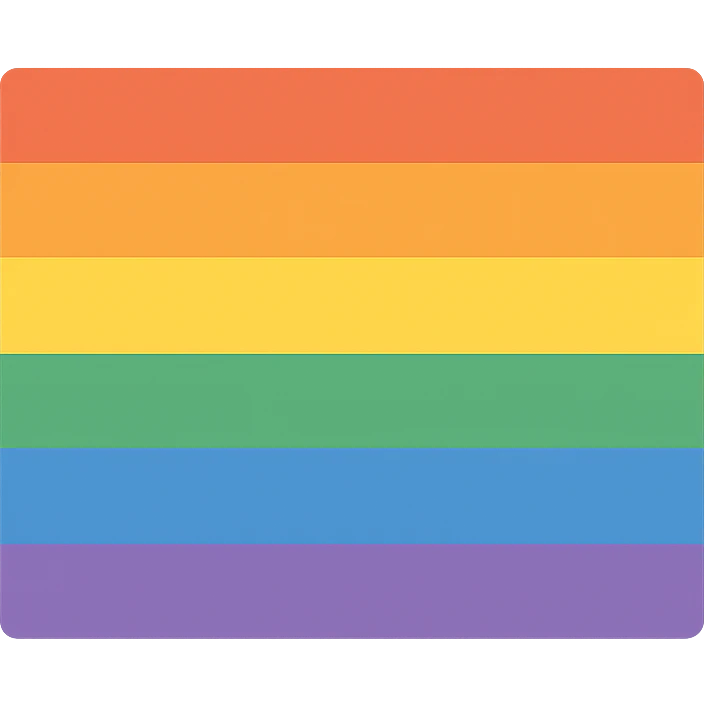 classic rainbow pride flag with horizontal stripes and vibrant colors emoji