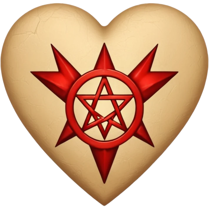 beige heart satanic emoji