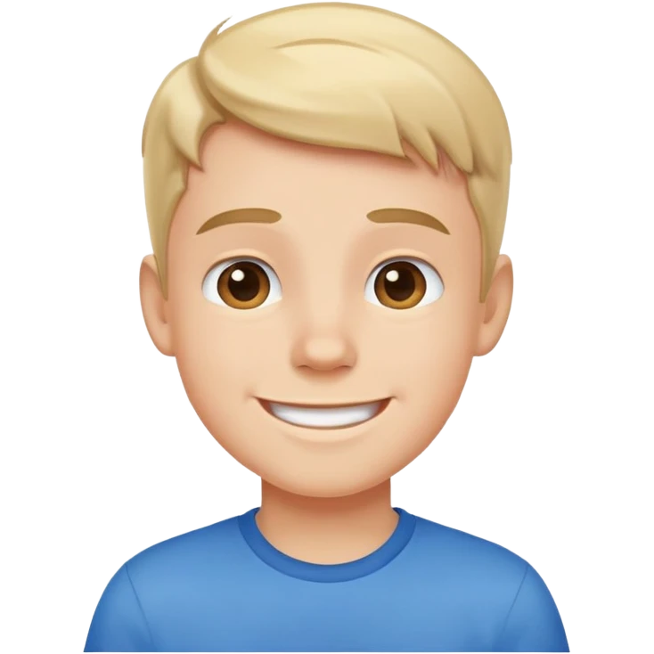 happy boy in blue shirt emoji