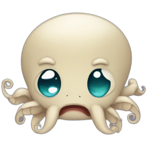 Cute kraken cute face crying emoji