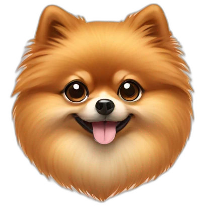 Pomeranian dog with heart eye emoji