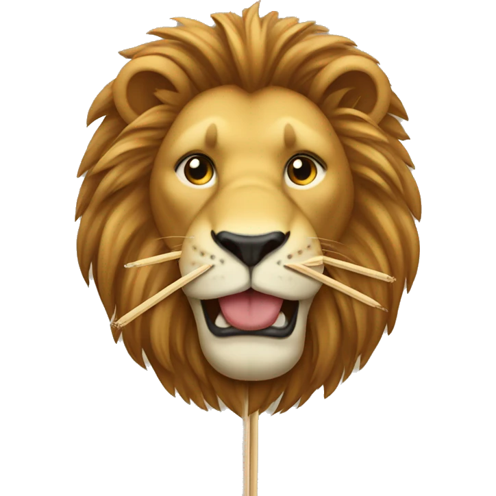 Lion with toothpick  emoji