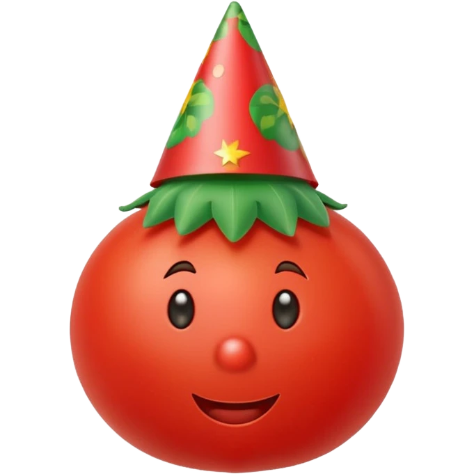 tomato wearing party hat emoji