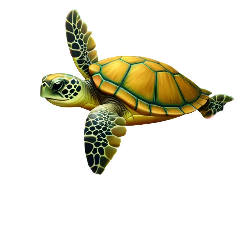 Lisa Frank Sea turtle with hibiscus  emoji