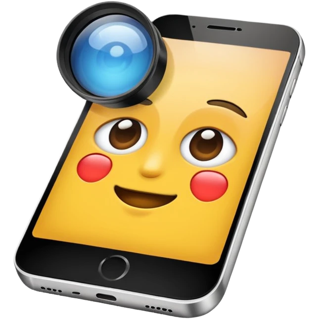 Smartphone mit Smartphone objektiv  emoji