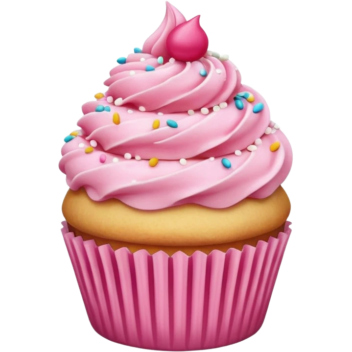 Cupcake with pink icing emoji