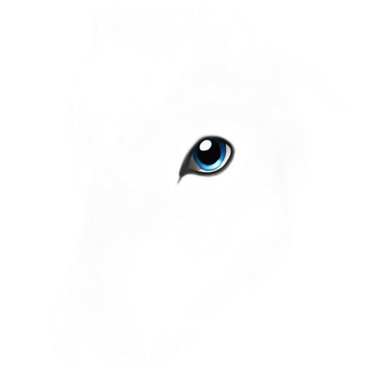 gray horse, black mane with blue tips, blue eyes emoji