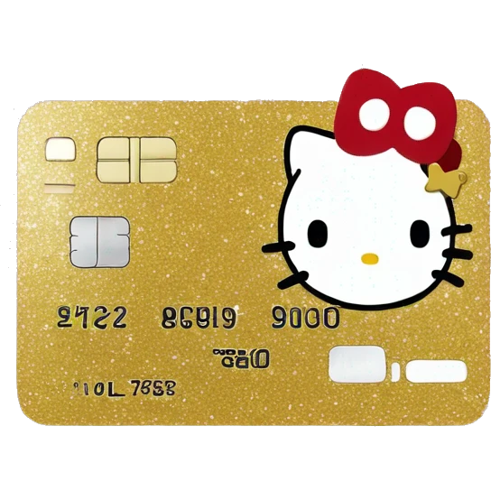Glittery hello kitty credit card emoji