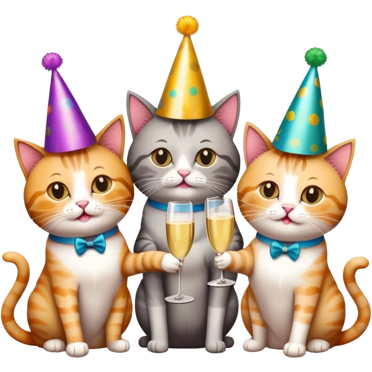 2 cats cheerings champagne  emoji