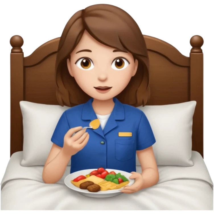 everyday life, food, sleep, work, girl, brown hair emoji