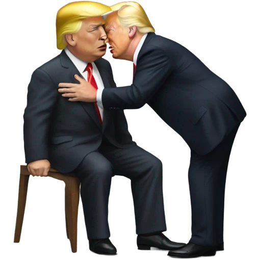 Trump bowing to president elon musk emoji