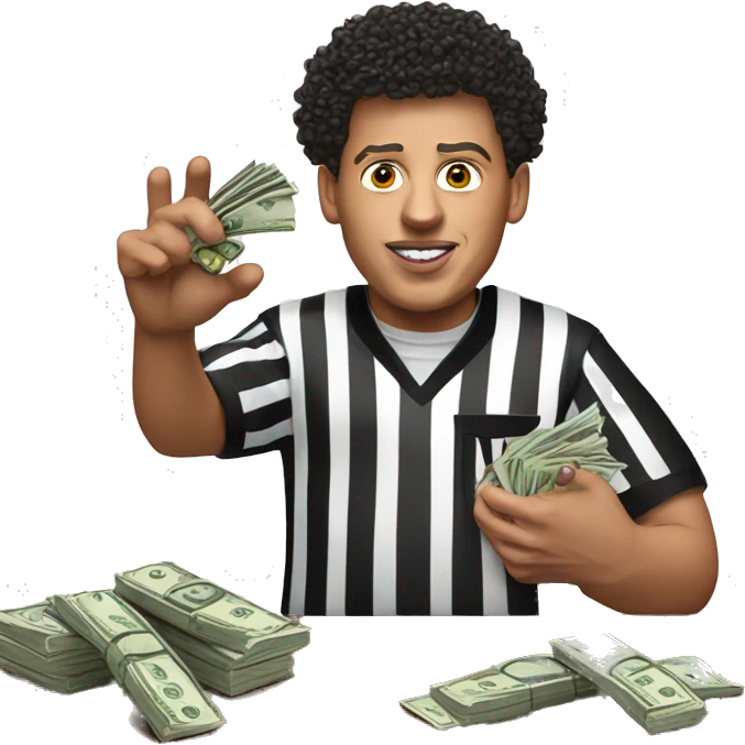 Patrick Mahomes with money and a referee emoji