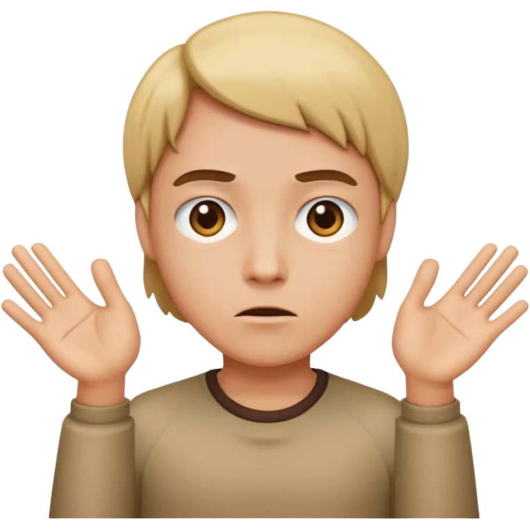 Shrugging with straight face emoji