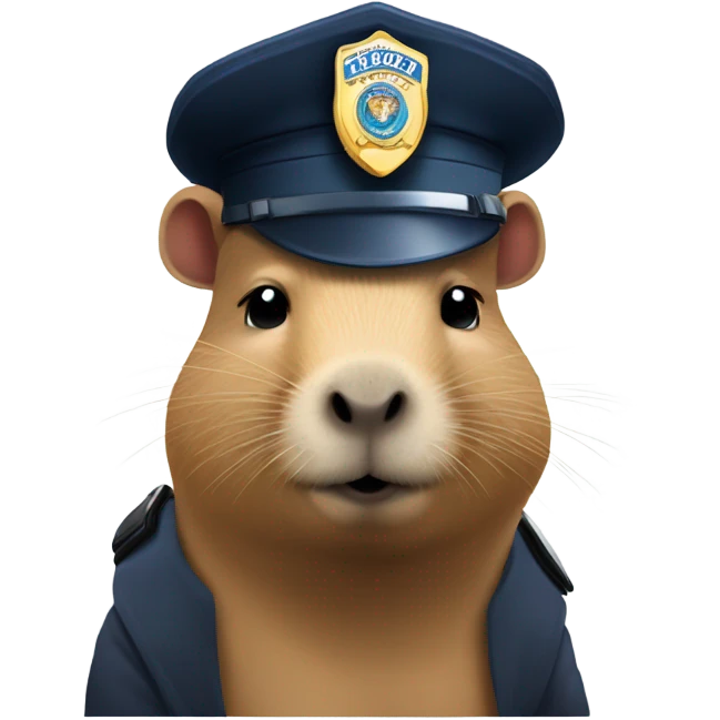 capybara police hat 3/4 turn emoji