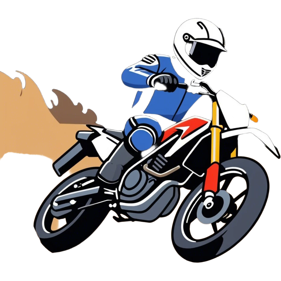 A motorcyclist is speeding along the track. emoji