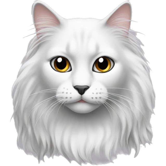 black and white long hair cat with black spot on nose emoji