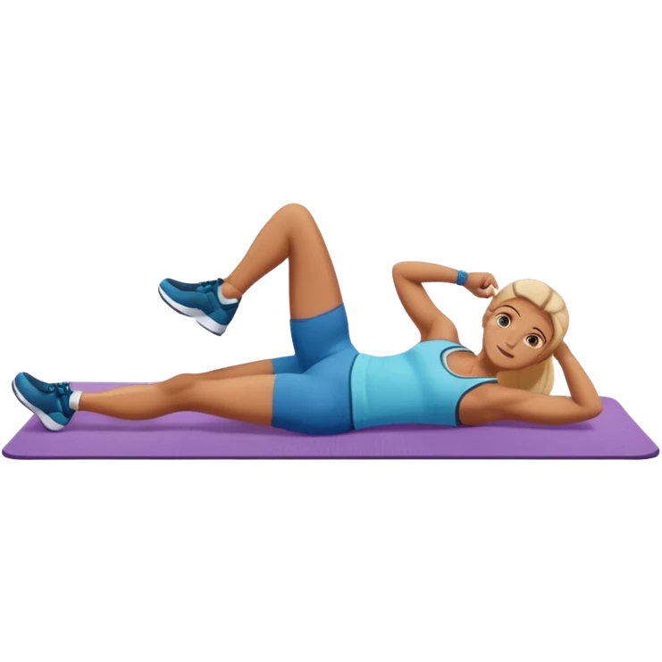 exercise mat with a figure lying and lifting legs emoji
