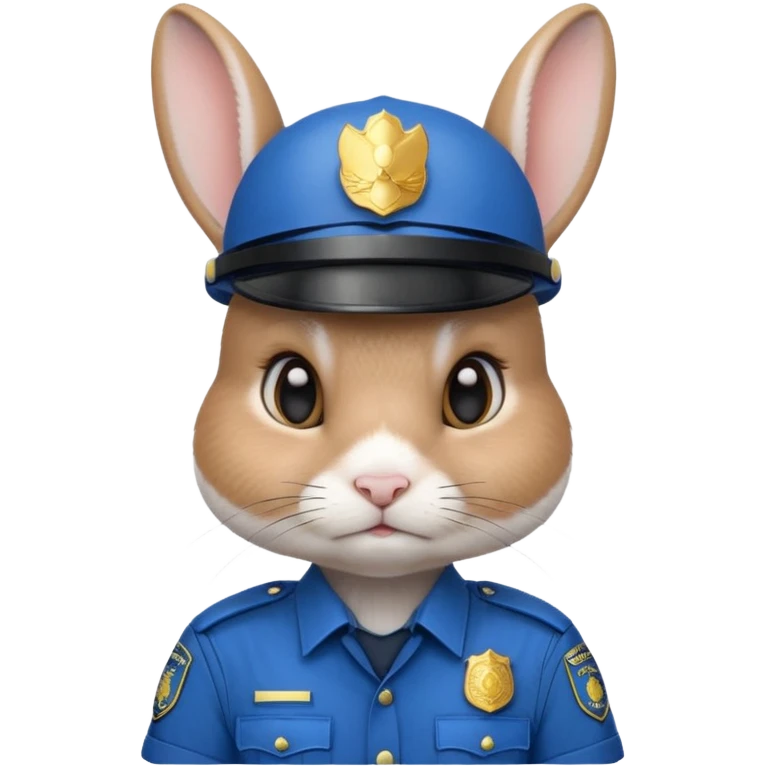 Rabbit police, blue uniform including helmet of uniform emoji