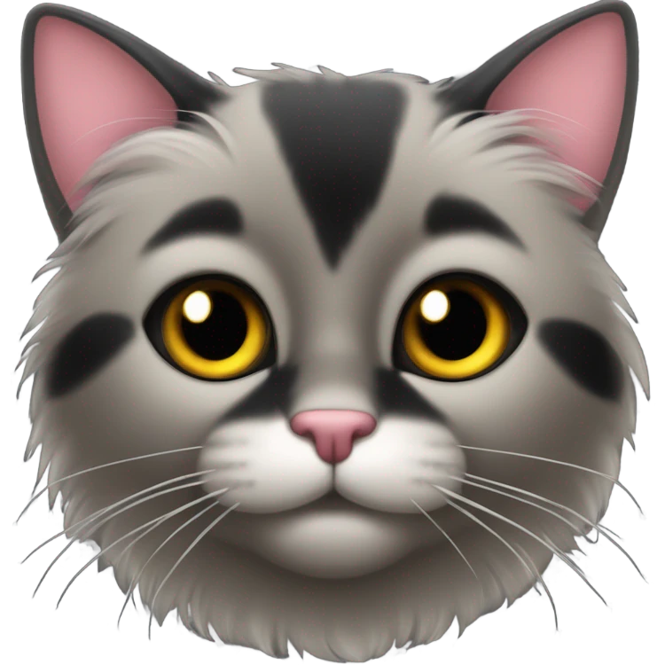 gato negro peludo con sombre emoji