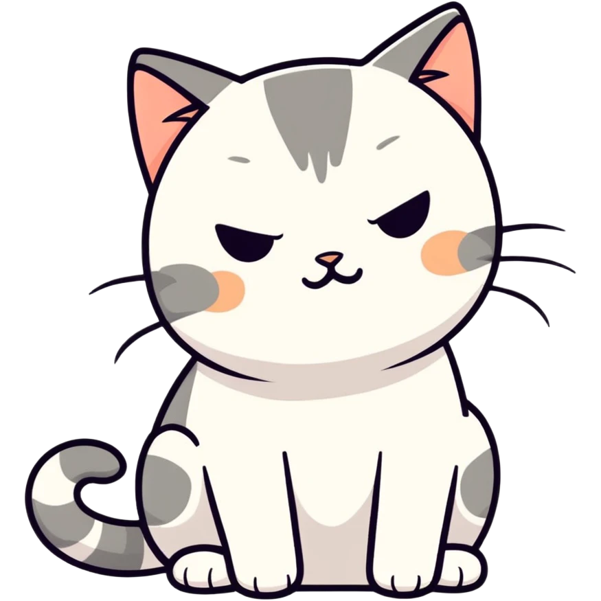 A cute cat pouting because it’s Monday emoji