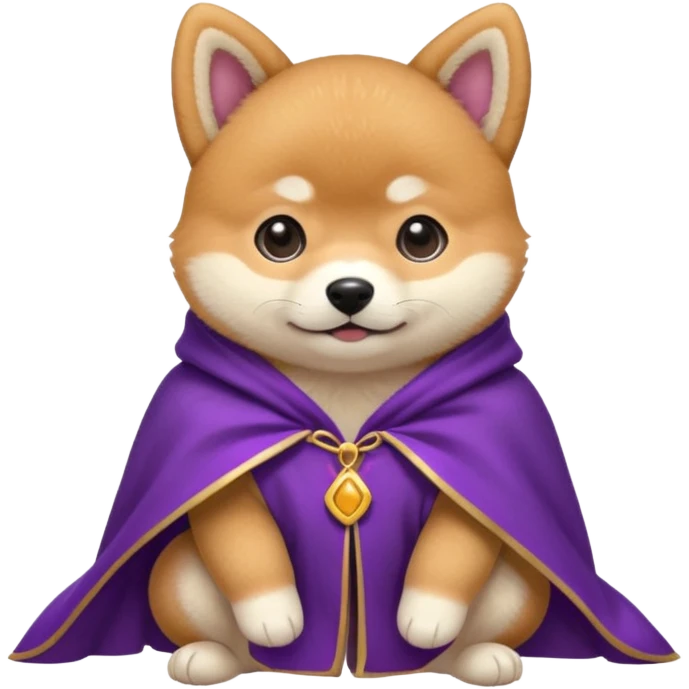 baby shiba dog, in magic purple cloak emoji